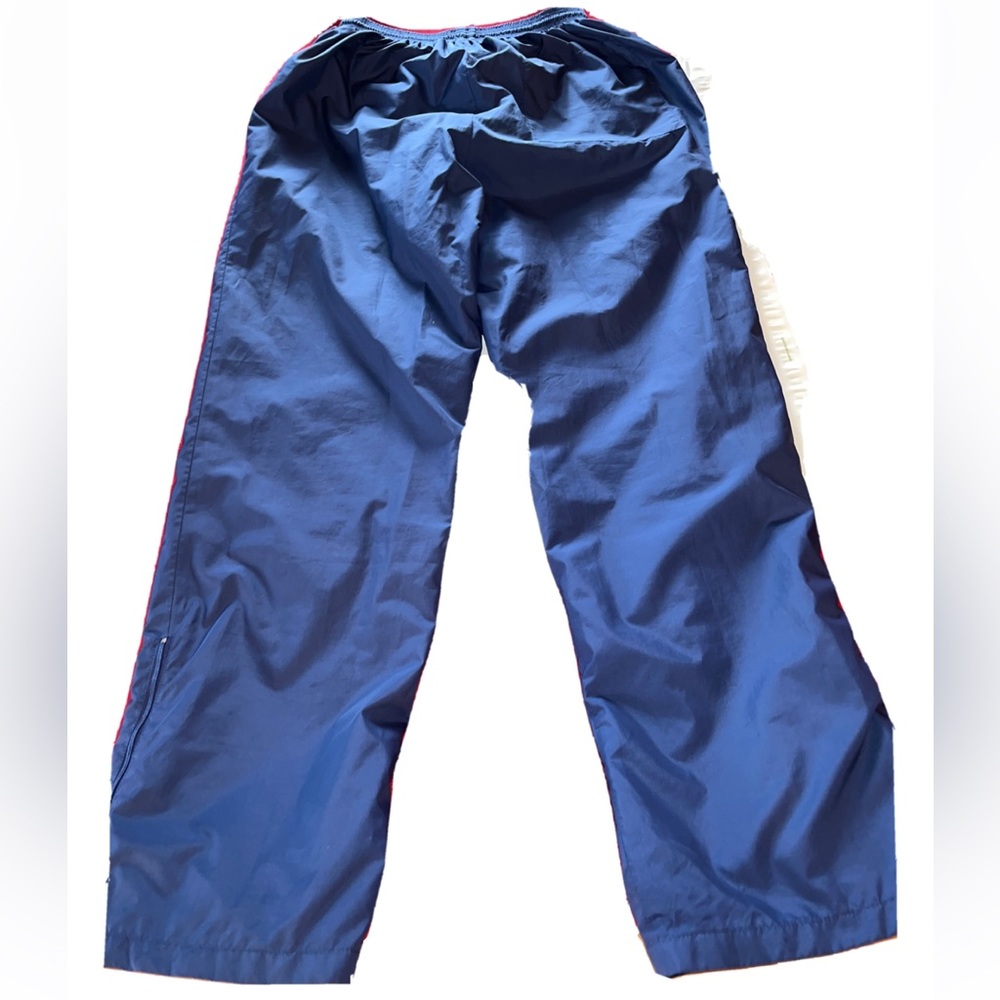 Duckster Large BLUE RAIN PANTS Nylon Elastic Waist Vintage Golf 566P zip legs, L